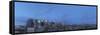 Elevated view of a city at dusk, Philadelphia, Pennsylvania, USA-Panoramic Images-Framed Stretched Canvas