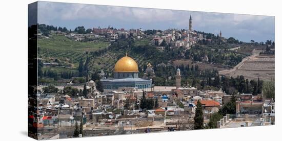 Elevated view of a city, Old City, Jerusalem, Israel-null-Stretched Canvas