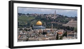 Elevated view of a city, Old City, Jerusalem, Israel-null-Framed Photographic Print