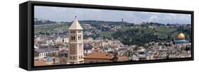 Elevated view of a city, Old City, Jerusalem, Israel-null-Framed Stretched Canvas