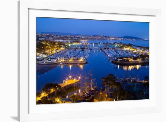 Elevated View of a Harbor, Dana Point Harbor, Dana Point, Orange County, California, USA-null-Framed Photographic Print