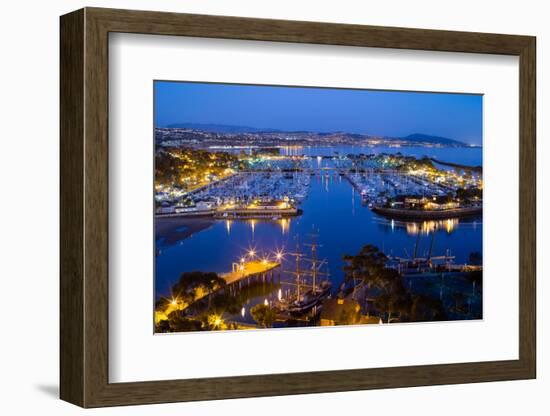 Elevated View of a Harbor, Dana Point Harbor, Dana Point, Orange County, California, USA-null-Framed Photographic Print