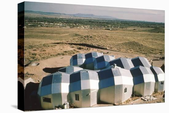 Elevated View of a Residential Geodesic Dome Structure, Called 'Zome', Corrales, NM, 1972-John Dominis-Stretched Canvas