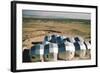 Elevated View of a Residential Geodesic Dome Structure, Called 'Zome', Corrales, NM, 1972-John Dominis-Framed Photographic Print