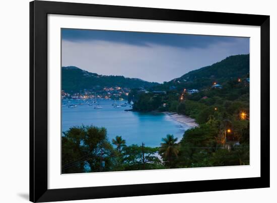 Elevated view of Admiralty Bay, Port Elizabeth, Bequia, Saint Vincent And The Grenadines-null-Framed Photographic Print