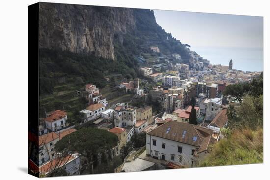 Elevated View of Amalfi, Costiera Amalfitana (Amalfi Coast), Campania, Italy-Eleanor Scriven-Stretched Canvas