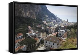Elevated View of Amalfi, Costiera Amalfitana (Amalfi Coast), Campania, Italy-Eleanor Scriven-Framed Stretched Canvas