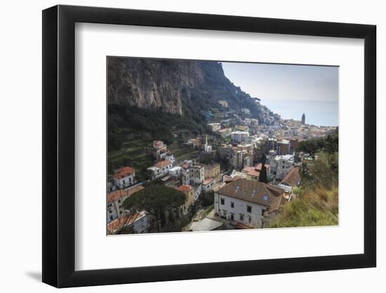 Elevated View of Amalfi, Costiera Amalfitana (Amalfi Coast), Campania, Italy-Eleanor Scriven-Framed Premium Photographic Print