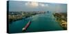 Elevated view of Ambassador Bridge, Detroit, Wayne County, Michigan, USA-null-Stretched Canvas