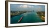 Elevated view of Ambassador Bridge, Detroit, Wayne County, Michigan, USA-null-Framed Photographic Print