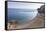 Elevated View of Atrani Beach with Family and Fishing Boats-Eleanor Scriven-Framed Stretched Canvas