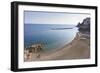 Elevated View of Atrani Beach with Family and Fishing Boats-Eleanor Scriven-Framed Photographic Print