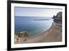 Elevated View of Atrani Beach with Family and Fishing Boats-Eleanor Scriven-Framed Photographic Print