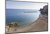 Elevated View of Atrani Beach with Family and Fishing Boats-Eleanor Scriven-Mounted Premium Photographic Print