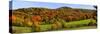 Elevated view of autumn trees on rolling hill, Iron Hill, Quebec, Canada-null-Stretched Canvas