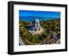 Elevated view of Baha'i Temple, Wilmette, Cook County, Illinois, USA-null-Framed Photographic Print