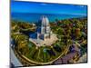 Elevated view of Baha'i Temple, Wilmette, Cook County, Illinois, USA-null-Mounted Photographic Print