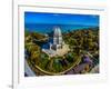 Elevated view of Baha'i Temple, Wilmette, Cook County, Illinois, USA-null-Framed Photographic Print