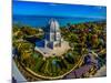 Elevated view of Baha'i Temple, Wilmette, Cook County, Illinois, USA-null-Mounted Photographic Print