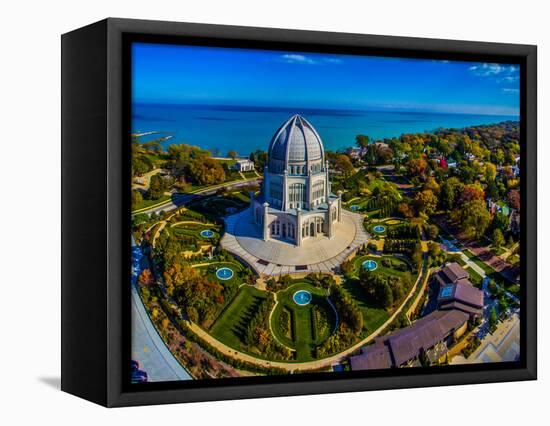 Elevated view of Baha'i Temple, Wilmette, Cook County, Illinois, USA-null-Framed Stretched Canvas