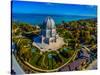 Elevated view of Baha'i Temple, Wilmette, Cook County, Illinois, USA-null-Stretched Canvas