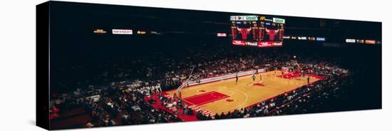 Elevated view of basketball stadium, United Center, Chicago, Cook county, Illinois, USA-null-Stretched Canvas