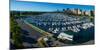 Elevated view of Belmont Yacht Club, Chicago, Illinois, USA-null-Mounted Photographic Print