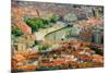 Elevated view of Bilbao, Spain (Bilbo) and river Ibaizabal-null-Mounted Photographic Print