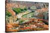 Elevated view of Bilbao, Spain (Bilbo) and river Ibaizabal-null-Stretched Canvas