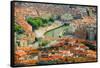 Elevated view of Bilbao, Spain (Bilbo) and river Ibaizabal-null-Framed Stretched Canvas