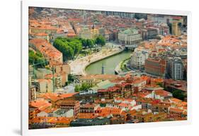 Elevated view of Bilbao, Spain (Bilbo) and river Ibaizabal-null-Framed Photographic Print