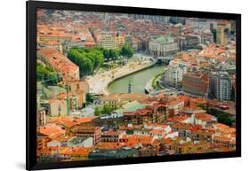 Elevated view of Bilbao, Spain (Bilbo) and river Ibaizabal-null-Framed Photographic Print