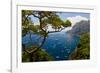 Elevated view of blue waters of the City of Capri, an Italian island off the Sorrentine Peninsul...-null-Framed Photographic Print