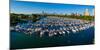 Elevated view of boats moored at Diversey Harbor, Chicago, Illinois, USA-null-Mounted Photographic Print