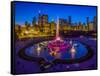 Elevated view of Buckingham Fountain at Grant Park, Chicago, Cook County, Illinois, USA-null-Framed Stretched Canvas