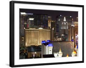 Elevated View of Casinos on the Strip at Night, Las Vegas, Nevada, USA, North America-Gavin Hellier-Framed Photographic Print