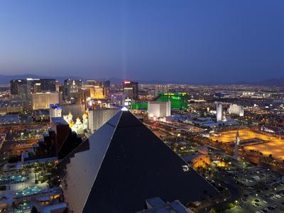 'Elevated View of Casinos on the Strip, Las Vegas, Nevada, United 