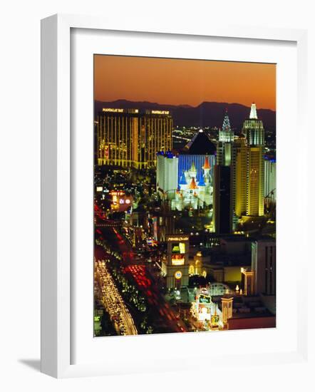 Elevated View of Casinos on the Strip, Las Vegas, Nevada, USA-Gavin Hellier-Framed Photographic Print