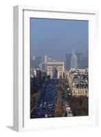 Elevated View of Champs Elysees, Arc De Triomphe and La Defense, Paris, France, Europe-Charles Bowman-Framed Photographic Print