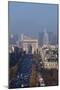 Elevated View of Champs Elysees, Arc De Triomphe and La Defense, Paris, France, Europe-Charles Bowman-Mounted Photographic Print