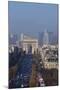 Elevated View of Champs Elysees, Arc De Triomphe and La Defense, Paris, France, Europe-Charles Bowman-Mounted Photographic Print
