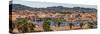 Elevated view of Church of Our Lady of Grace and Palau town, Palau, Sardinia, Italy, Mediterranean-Frank Fell-Stretched Canvas