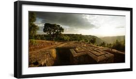 Elevated View of Church of Saint George, Lalibela, Ethiopia-null-Framed Photographic Print