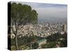 Elevated View of City and Bay from Mount Carmel, Haifa, Israel, Middle East-Eitan Simanor-Stretched Canvas