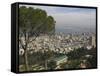 Elevated View of City and Bay from Mount Carmel, Haifa, Israel, Middle East-Eitan Simanor-Framed Stretched Canvas