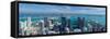 Elevated view of city at the waterfront, Miami, Miami-Dade County, Florida, USA-null-Framed Stretched Canvas