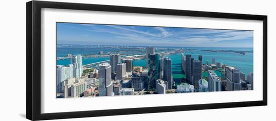 Elevated view of city at the waterfront, Miami, Miami-Dade County, Florida, USA-null-Framed Photographic Print