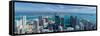Elevated view of city at the waterfront, Miami, Miami-Dade County, Florida, USA-null-Framed Stretched Canvas