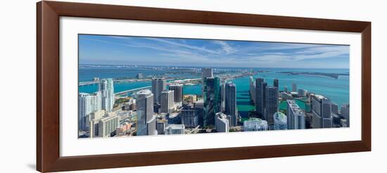 Elevated view of city at the waterfront, Miami, Miami-Dade County, Florida, USA-null-Framed Photographic Print
