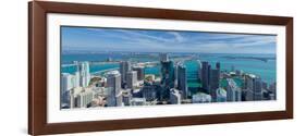 Elevated view of city at the waterfront, Miami, Miami-Dade County, Florida, USA-null-Framed Photographic Print